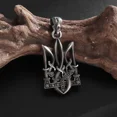 thumbnail image 5 of Colgante Retro de Neptuno Poseidón Tridente, collar con emblema nacional de Ucrania, joyería moderna y moderna para hombre, 5 of 5