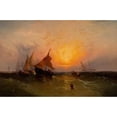 thumbnail image 2 of Edward Moran 24x17 Gold Ornate Framed and Double Matted Museum Art Print Titled - Ships at Sunset (New York Harbor Sunset) (circa 1872), 2 of 4