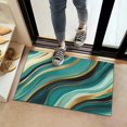thumbnail image 2 of Blue and Gold Marble Glitter Streaks Pattern Door Rugs,Washable Non Slip Door Mats Indoor,Decorative Door Mats,Entry Mat Indoor for Entrance,Bedroom,Kitchen,Bathroom,16"x24", 2 of 6