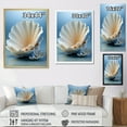 thumbnail image 4 of Designart "Grey Scale Misty Clam" Clam Floater Framed Wall Art Prints, 4 of 5