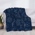 thumbnail image 3 of Balery Snowflake Dark Blue Manta de Franela con Dibujo, Lujo Ultra Suave y Cálido, Antipelusa y Resistente a las Arrugas para Cama, Sofá, Camping -40"x30", 3 of 6