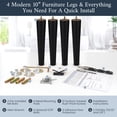 thumbnail image 2 of Set Furniture Legs Airy Abode Premium de madera negra, 2 of 6