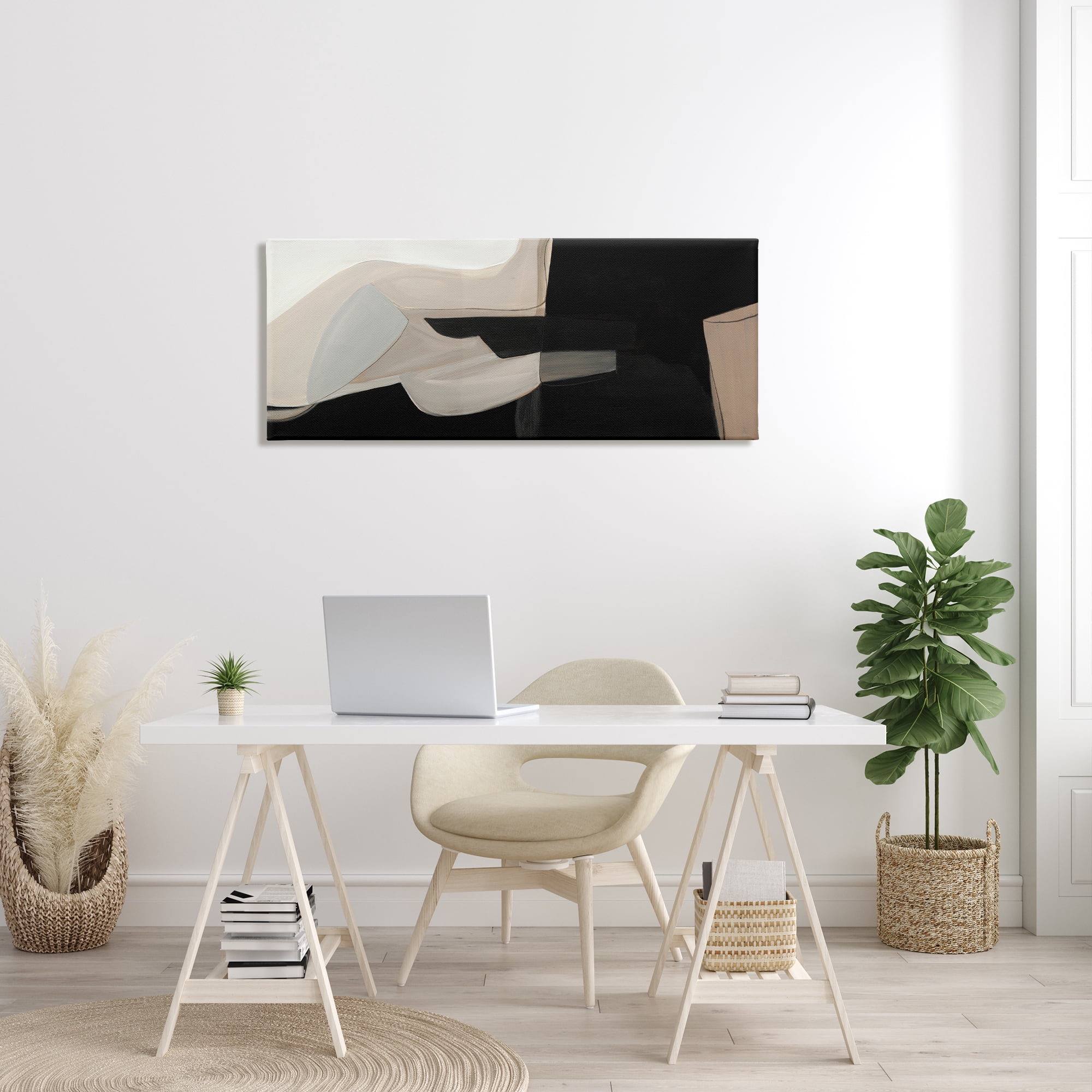 Stupell Industries Distorted Desert Shapes Dark Bold Abstract Arrangement, 20 x 48, Designed by Kippi Leonard