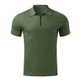 thumbnail image 4 of Baqcunre Polo Shirts For Men Male Zipper Short Sleeve Top Tie Dye Solid Color Lapel Lightweight Breathable Short Sleeve T Shirt Sweatshirts For Men Tops For Men Army Green L, 4 of 5
