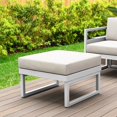 thumbnail image 2 of Compamia Mykonos Ottoman White with Acrylic Fabric Natural Cushion, 2 of 3