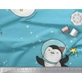 thumbnail image 3 of Soimoi Blue Velvet Fabric Snowman & Penguin Cartoon Decor Fabric Printed Yard 58 Inch Wide, 3 of 3