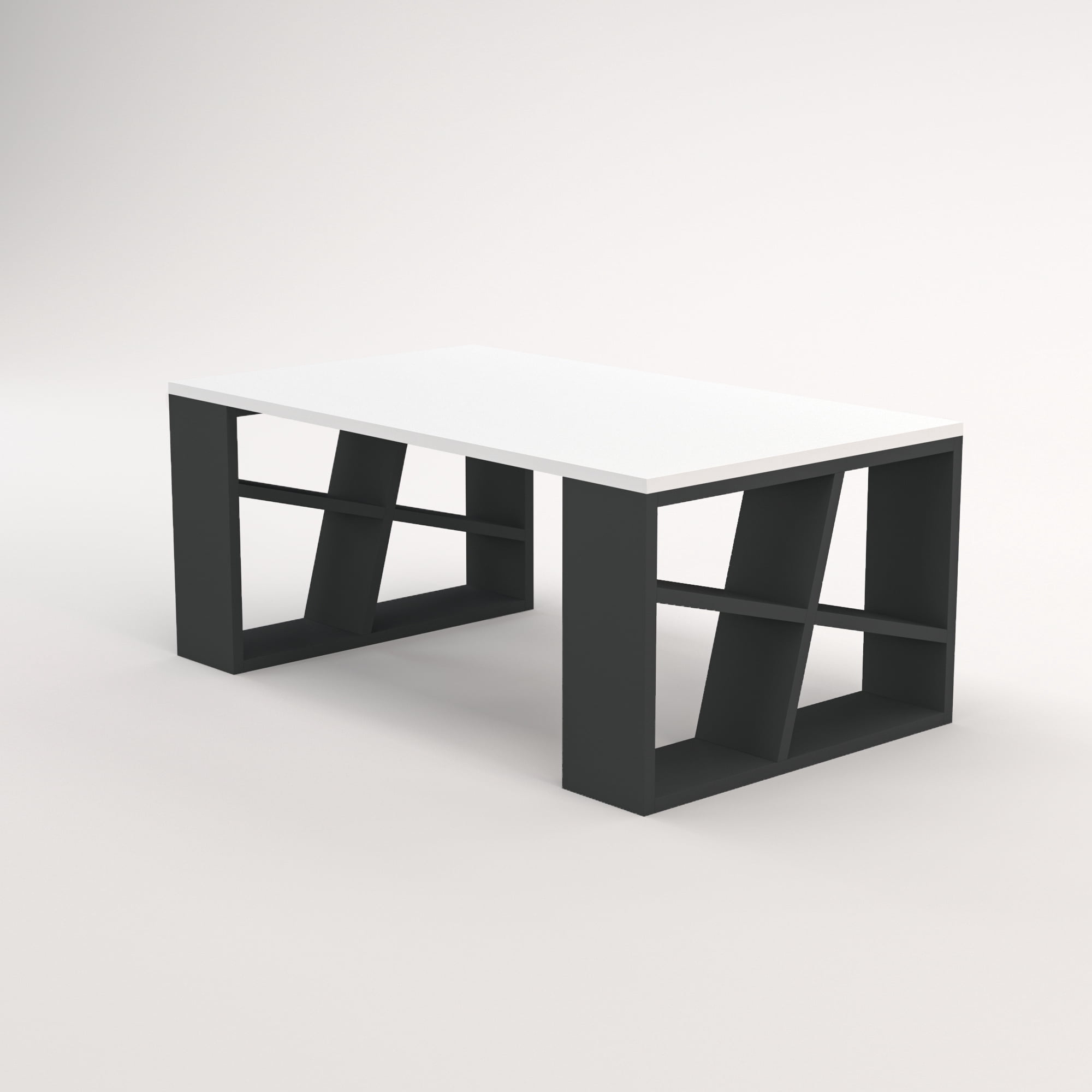 Ada Home Decor Furniture White Brian Modern Coffee Table with Storage Shelf
