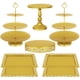 thumbnail image 1 of Juego de 8 piezas para tartas de metal, soporte de mesa de postre de 3 niveles, torre de exhibición de pasteles y bandeja para galletas para fiestas de cumpleaños, bodas, baby shower, 1 of 7