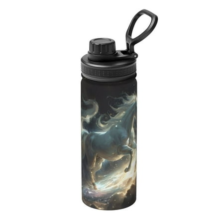 

Salouo Space White Horse for 18oz Stainless Steel Vacuum Insulated Tumbler Coffee Travel Mug Spill Proof with Lid Thermos Cup for Keep Hot/Ice Coffee Tea and Beer