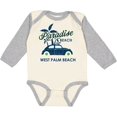 thumbnail image 3 of Inktastic Paradise Beach in West Palm Beach with Palm Trees and Car Boys or Girls Long Sleeve Baby Bodysuit, 3 of 5