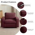 thumbnail image 5 of COOLHUT 360° Swivel Accent Chair Set of 2, 36.2" Wide Accent Chair Armchair, Comfy Upholstered Single Sofa Chair for Living Room and Bedroom, Plum Purple, 5 of 11
