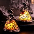 thumbnail image 2 of XGFHYJEH Halloween Witch Lamp, Stained Glass Gothic Witch Hat Led Night Light, Spooky Decorative Table Lamps for Home, Porch, Tabletop, Party Decor, 2 of 5