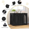 thumbnail image 2 of Hzuaneri Wooden Dog Crate Furniture, 31.5" Indoor Dog Kennel with Cushion, Dog Cage for Small Medium Dogs, Decorative Pet House Side End Table, Chew-Resistant, Black, 2 of 10