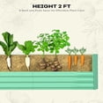 thumbnail image 4 of Bingirl 8ft x 4ft x 2ft Rectangular Raised Garden Bed, 0.5mm Galvanized Color Steel Planter Box, Green, 4 of 7