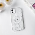 thumbnail image 2 of XUCP-Compatible avec iPhone 12/12 Pro Étui Transparente Magnétique Compatible avec MagSafe Mignon Lys Fleurs Florales pour Femmes Filles Étui Arrière Rigide PC Antichoc Protectrice - Blanc, 2 of 4