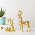 thumbnail image 3 of Monstrate navideña de reno Los materiales exquisitos y de resina agregan encanto a las figuras navideñas de reno caseras Decoración del hogar negro, 3 of 6