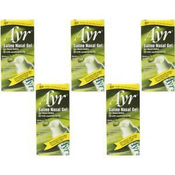 5 Pack - AYR Saline Nasal Gel with Soothing Aloe, 0.5 oz