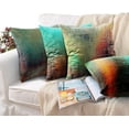 thumbnail image 6 of Set of 4 Throw Pillow Covers Vintage Abstract Teal Green and Orange Messy Rust Painting Decorative Pillow Cases Home Decor Standard Square 18x18 Inches Pillowcases, 6 of 6