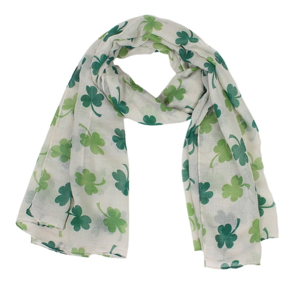 Green Scarf Women St. Patricks Day Green Irish Women Scarf Four-leaf ShamrocShawl Wrap Scarves