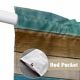 thumbnail image 4 of Swag Valance Curtains for Windows, Vintage Blue Teal Brown Light Filtering Kitchen Curtains with Rod Pocket, Farmhouse Wooden Art Retro Window Treatment Valances for Living Room, 36x63 - 2 PCS, 4 of 9