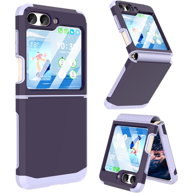 KOMI Designed for Galaxy Z Flip 6 Case with Hinge Protection for Samsung Flip 6 Case Heavy Duty Full Body Protective Phone Case Cover for Z Flip 6 5G(2024)-Violet