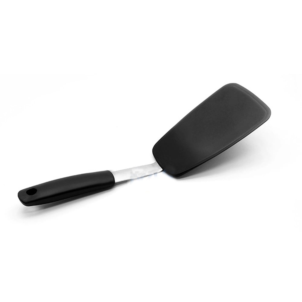 Daily Kitchen Spatula Heat Resistant Silicone and Stainless Steel Solid Turner Spatula Rubber Grip Flexible Silicone Spatula Turner for Cooking and Non Stick Cookware Versatile Kitchen Spatula