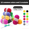 thumbnail image 3 of Acrylic Yarn 12 Colors Craft Yarn for Knitting Cotton Crochet Yarn for Beginner Kit Includes 2 Crochet Hooks, 3 of 9