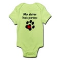 thumbnail image 1 of CafePress - My Sister Has Paws Body Suit - Baby Light Bodysuit, 1 of 1