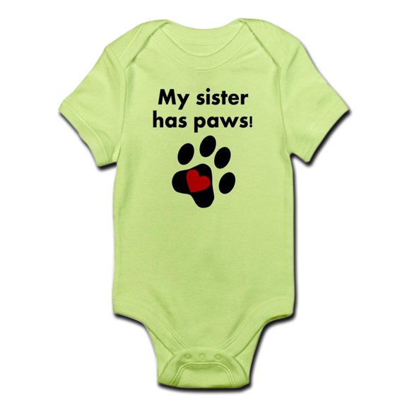 CafePress - My Sister Has Paws Body Suit - Baby Light Bodysuit