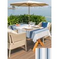 thumbnail image 6 of 60x84 Inch Outdoor Tablecloth with Umbrella Hole Zipper Rectangle Grey Blue Vertical Stripes Rectangular Tablecloths Outside Waterproof Modern Minimalist Abstract Patio Table Cover for Picnic Party, 6 of 8