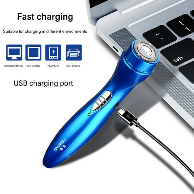 Meitianfacai Portable Electric Razor for Men, Waterproof Rechargeable Electric Shaver, Wet & Dry Rotary Shavers for Home/Travel/Car, Father's Day Gift