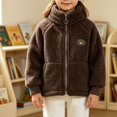 thumbnail image 6 of Girls Fleece Lined Full-Zip Jacket Winter Plush Warm Coats Soft & Cozy Stand-Collar Coat Long Sleeve Soft Outerwear with Pockets 1-12Y, 6 of 8