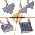 thumbnail image 4 of Paquete de 2 cajas organizadoras para ropa interior y otros accesorios pequeños, divisores de cajones plegables de 24 celdas para almacenamiento de zapatos, 4 of 4