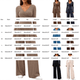 thumbnail image 3 of NMMUED 2 Piece Outfits for Women Long Sleeve Wrap V Neck Top Pleated Wide Leg Pants Set Casual Elegant Lounge Matching Suits Beige L, 3 of 9