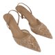 thumbnail image 1 of Sandalias Slingback Woman Diseñadora Bordado Flores Mal Malla Tacos Punta Puntiaguda Sandalia Mulas (6.5) Blanco, 1 of 9
