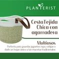thumbnail image 2 of Planterist Cesta Organizadora Chica Tejida – Algodón Lavable, Plegable y Portable – Multiusos 19.5x17.5 cm con Agarradera de Piel para Almacenaje, Decoración y Ropa Sucia (Tulum), 2 of 9