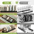 thumbnail image 5 of Windur 2 Pack Pots and Pans Organizer Under Cabinet, 22.4" Expandable Kitchen Organizers and Storage with 10 Adjustable Dividers, Pot and Pan Lid Storage Rack Inside Cabinet/Countertop Cupboard-Black, 5 of 6