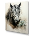 thumbnail image 2 of Designart "Minimalist Elegance Black Horse III" Animals Canvas Wall Art - Traditional Black Horse Hallway Wall Art Decor, 2 of 6