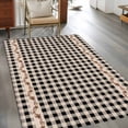 thumbnail image 2 of Country Black Buffalo Plaid Area Rugs 4x6 ft Retro Star Berries Vine Linen Texture Washable Rug Non Slip Indoor Carpet Absorbent Floor Mat for Living Room Bedroom Dining Room, 2 of 9