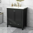 thumbnail image 3 of Miekor Furniture 30" Bathroom Vanity With Sink Combo, Multi-Functional Bathroom Cabinet With Doors And Drawer, Solid Frame And Mdf Board, Black AAB-6, 3 of 12