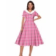 thumbnail image 5 of YuXingFu Dresses for Women 2026 Mid-Length Plus Size Womens Dress Short Sleeve Solid Color Casual Summer Hot Pink XXL, 5 of 6