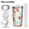 thumbnail image 4 of Pioneer Flower 10oz Tumblers Stainless Steel Tumbler with Lid and Straw,Vacuum Insulated Double Wall Travel Tumbler Cups with Cleaning Brush for Coffee, Tea, 4 of 4