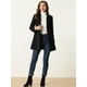 thumbnail image 2 of Abrigo para Mujer con Solapa y Botones Abrigo de Invierno Negro XL, 2 of 5