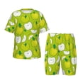 thumbnail image 1 of Balery Green Apple Conjunto de Pijama Infantil de Manga Corta con Estampado – Ropa de Dormir de Algodón Suave-Large, 1 of 6