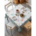 thumbnail image 2 of Beach Coastal Suqare Tablecloth - 54 x 54 Inch, Summer Coral Starfish Nautical Ocean Waterproof & StainResistant Tablecloth, Washable Oil-proof Table Cover for Dining/Party/Wedding/Camping/Buffet, 2 of 9