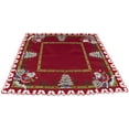 thumbnail image 5 of Santa Claus and Christmas Trees on Red Round Table Topper (34" Round/ 33" Square), 5 of 5
