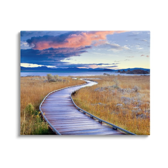 Stupell Industries Coastal Boardwalk Sunset Coastal Photography Gallery Wrapped Canvas Print Wall Art