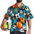 thumbnail image 4 of Football Men's Short Sleeve Poplin Shirt, Button Down Casual Summer Beach Printed Unisex Shirt, 4 of 6