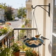 thumbnail image 6 of Wavy Edge Hanging Bird Feeder, 15.7" Tall Plastic Tray Feeder with Chains, 3-Color Option for Backyard Birds, 6 of 6