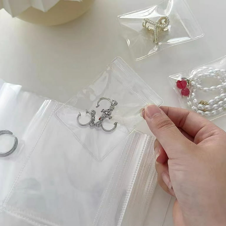 Transparent Jewelry Storage Book with Pockets for Necklace Rings Bracelets